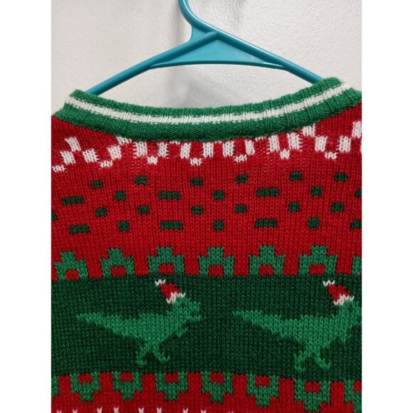 T Rex Dinosaur Ugly Christmas Sweater Womens Size Small Embroidered 33 Degrees - Picture 10 of 11